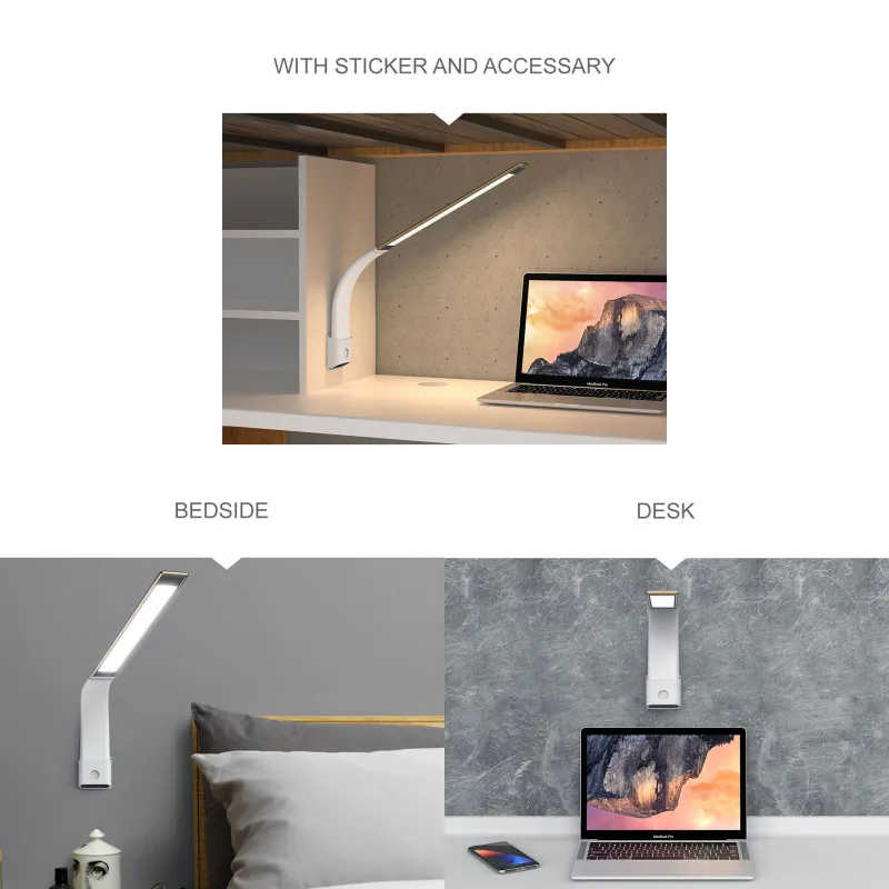 Amazon hot selling touch control table lamp reading rechargeable foldable Factory in stock
