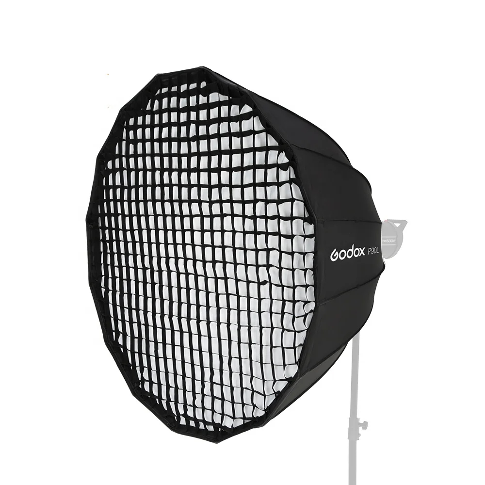 Godox Portable P90L 90CM Deep Parabolic Honeycomb Grid Softbox Bowens Mount Studio Flash Reflector Photo Studio Softbox