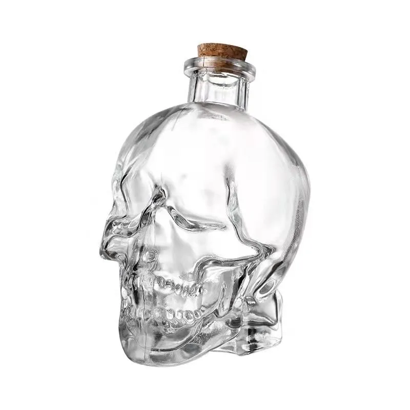 Glassware100ml 200ml 400ml 750ml Customize Empty Skull Bar Container Flint Packaging Glass Jars And Bottles For Liquor