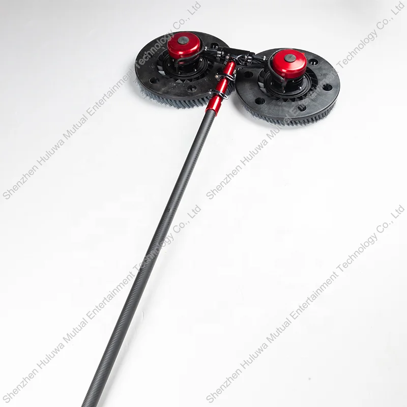 Factory customization 4.8M Carbon fiber pole Rotating Solar Panel Cleaner Brush Roller Cleaning Brush For Solar System Cleaning