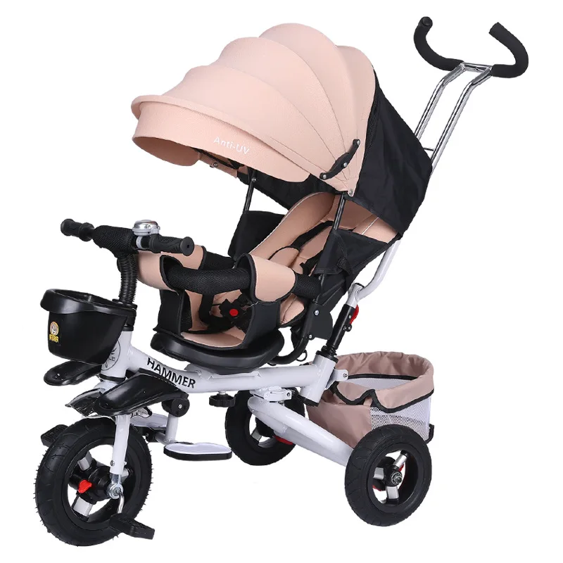 China wholesale kids tricycle stroller 4 in 1 baby tricycle with push handle