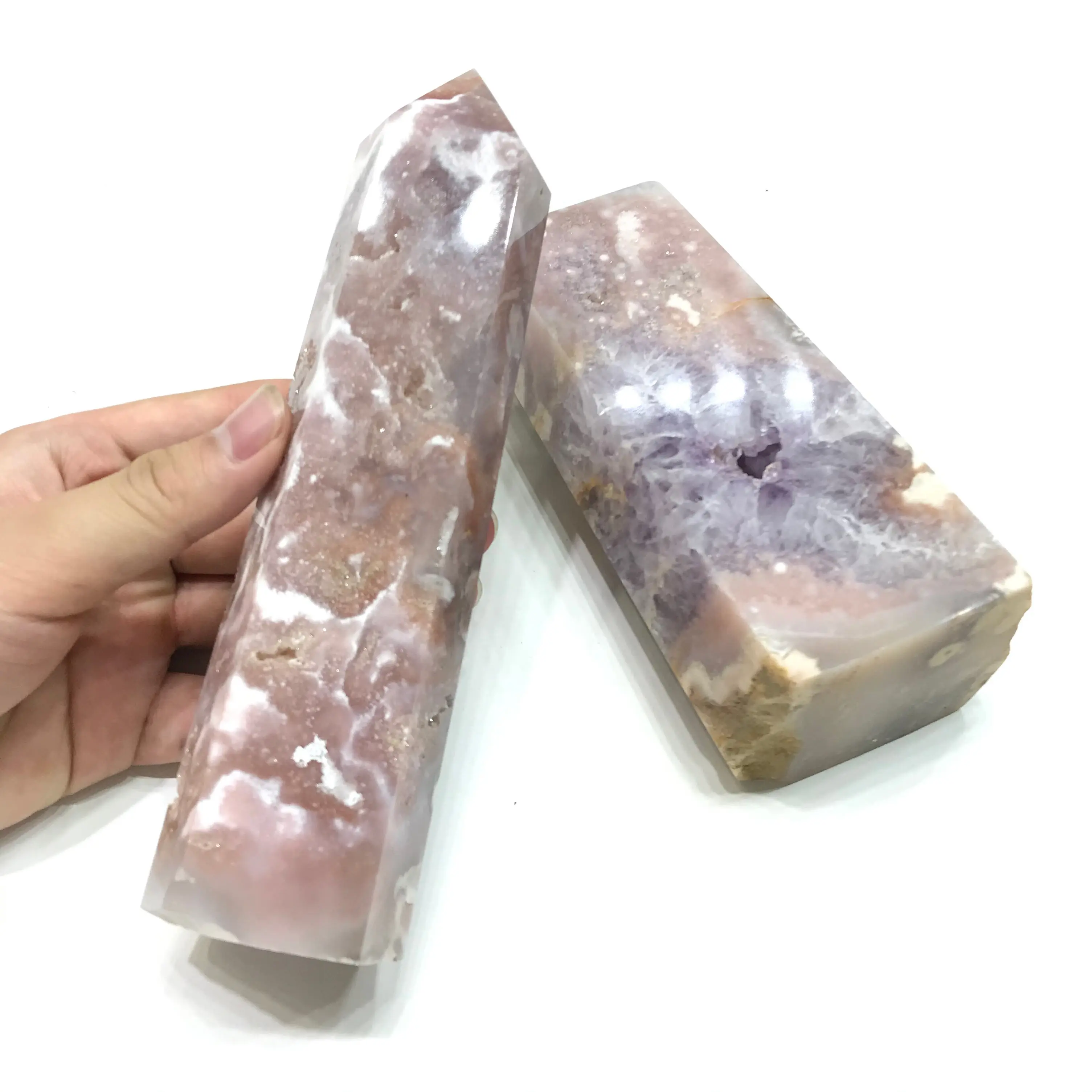 Natural High Quality Large Pink Purple Amethyst Flower Agate Crystal Geode Tower For Home Decoration