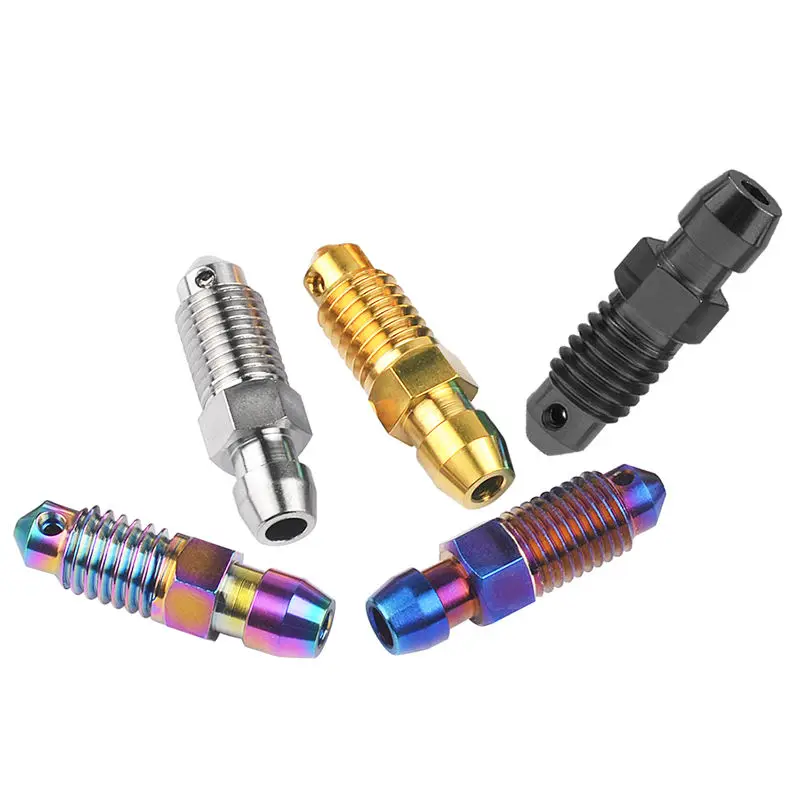 Gr5 M10 Titanium Motorcycle Front Brake Caliper Bleed Nipple Bolts Kit