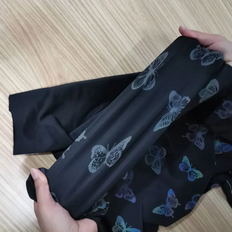 Custom printed spandex fabric rainbow reflective fabric for fashion suit