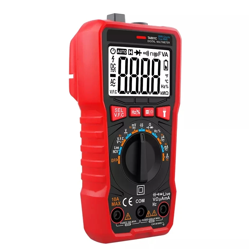 TA801C Digital Multi Tester Multimeter Manual Automatic Integration Voltage Current Resistance Capacitance Lcd Display