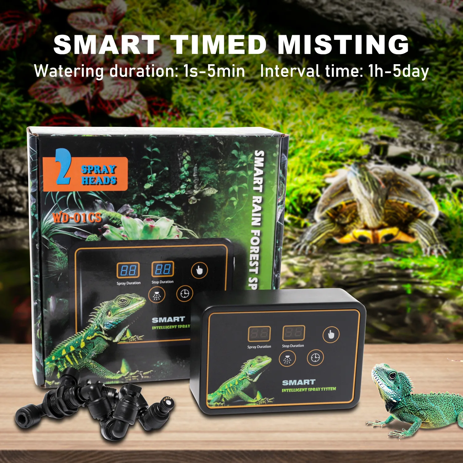 Intelligent Reptile Nebulization System, Reptile Humidifier with Adjustable Nebulizer, Automatic Humidifier for Reptiles