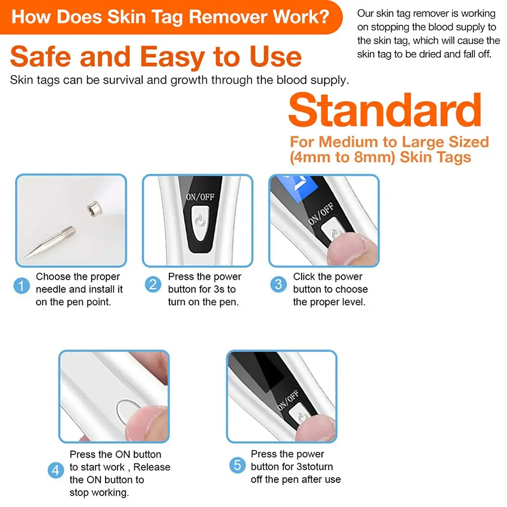 Portable Skin care home usage Skin spot mole removal Mole removal pen with Multiple Needles