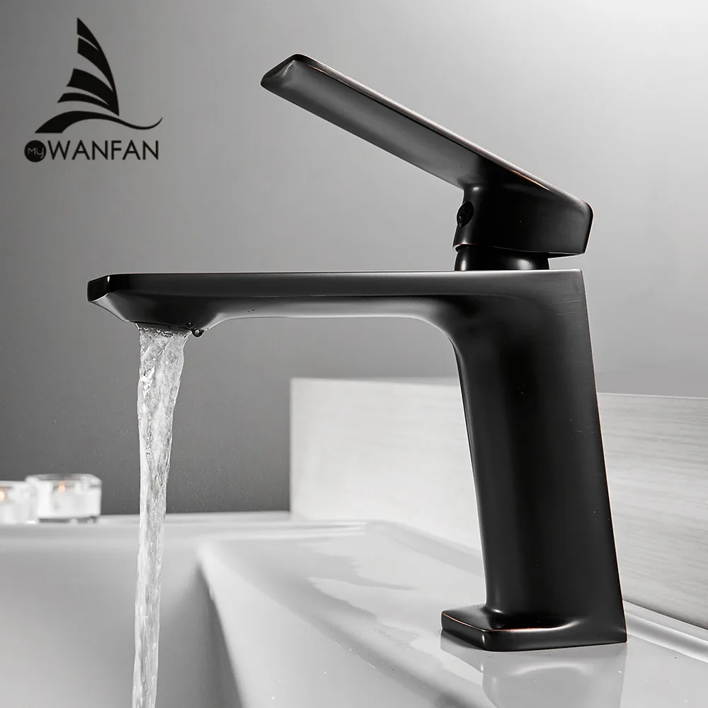 Bathroom Sink Tap Brass Faucet Modern Single Hole Wash Hand Basin Tap One Handle Water Mixer Cold Hot Water Faucet