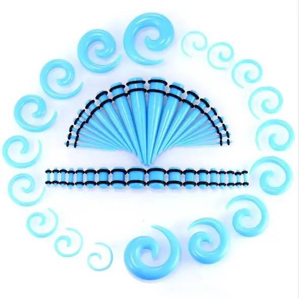 14G/00G 54 pack acrylic plug flesh tunnel earrings wholesale ear plugs jewelry