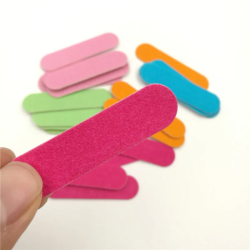 50pcs/Set Nail Files Fashion Design Pink Red Blue 80/80 Grit Nail Files Professional Mini Nail File