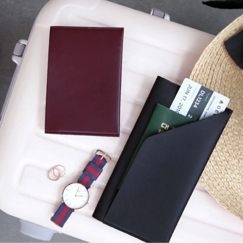 Stock Travel Passport Holder Passport Case Leather Passport Cover Card Women Wallet Bag