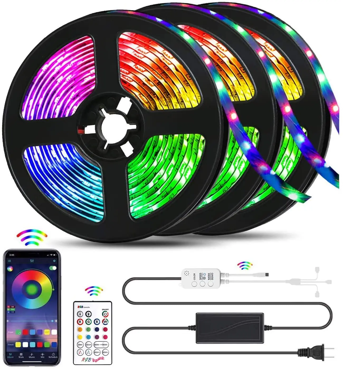 Custom Kit LED Strip Atmosphere Lamp APP Control Wireless Ambient Lighting Car Interior Acrylic DC 12V PCB RGB Output Project 85