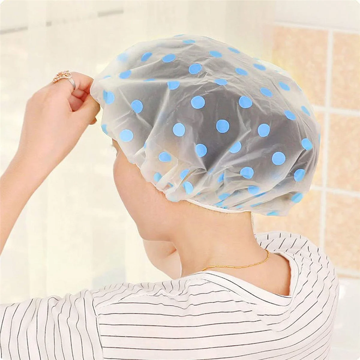 
Best Selling Wholesale Bath Products Waterproof EVA Elastic Shower Cap Bathing Cap 
