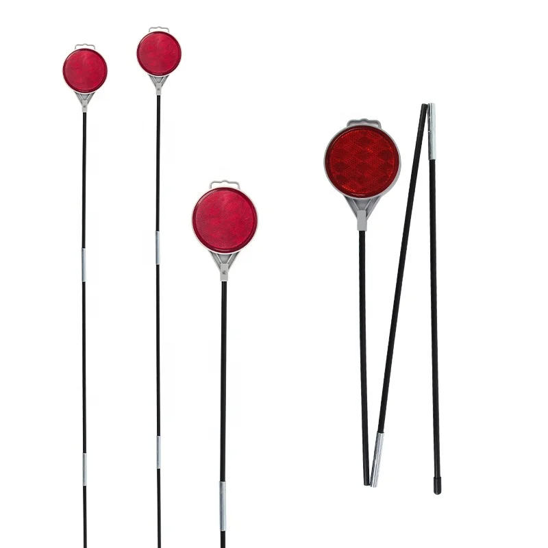 48 inch High Visible Reflective Driveway Markers Metal Driveway Reflectors for Road Property Line Yard Snow Plowing