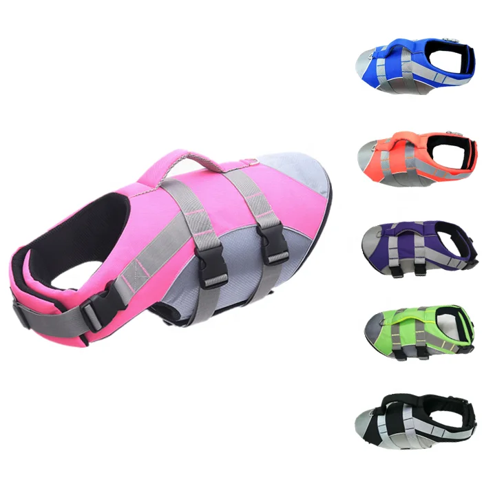 Hot selling Dog Life Jacket Adjustable Reflective Dog Vest for Pet Swimming