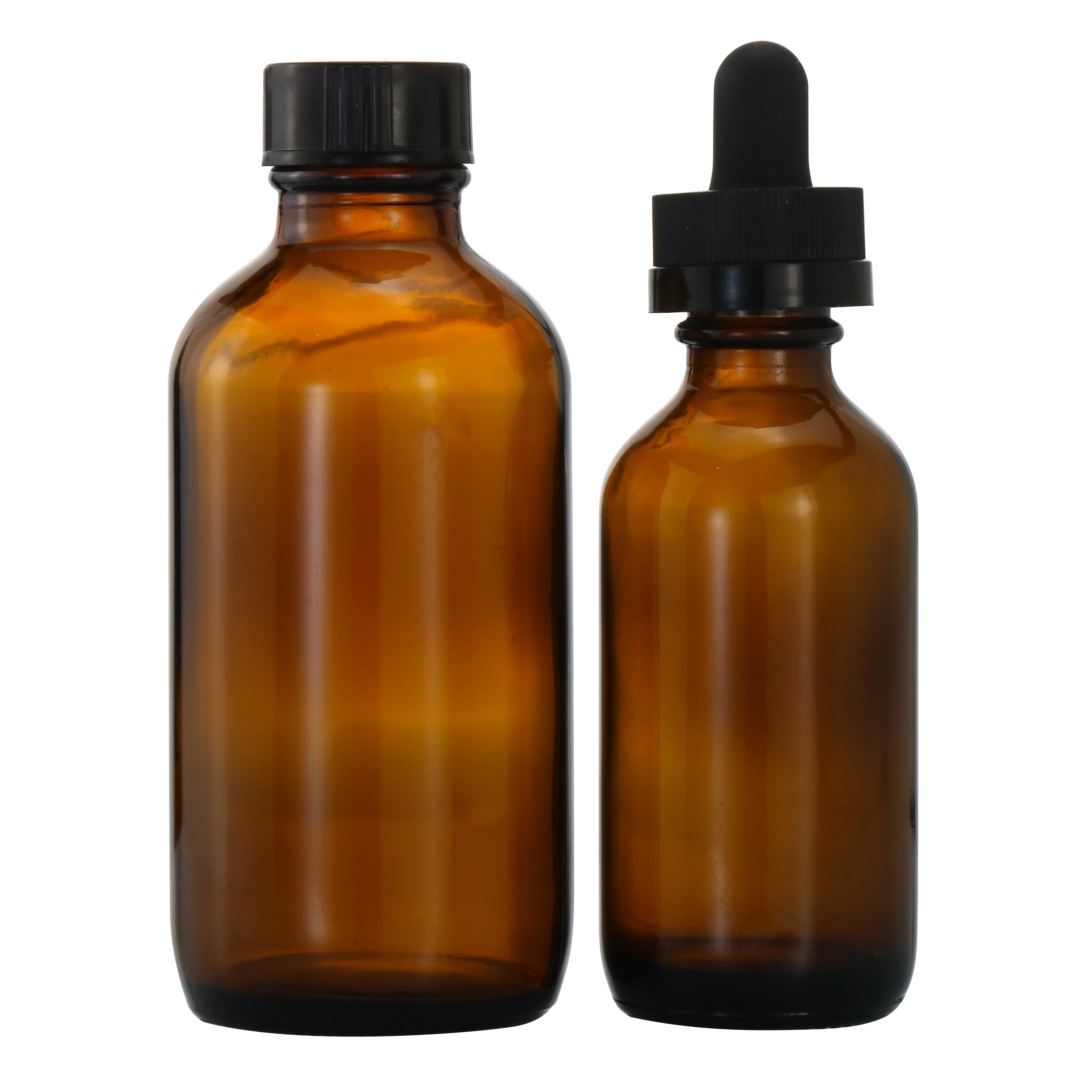 China Wholesale 5ml 10ml 20ml 30ml 50ml 100ml Brown Boston Serum Round Essential Oil Glass Bottle with Dropper