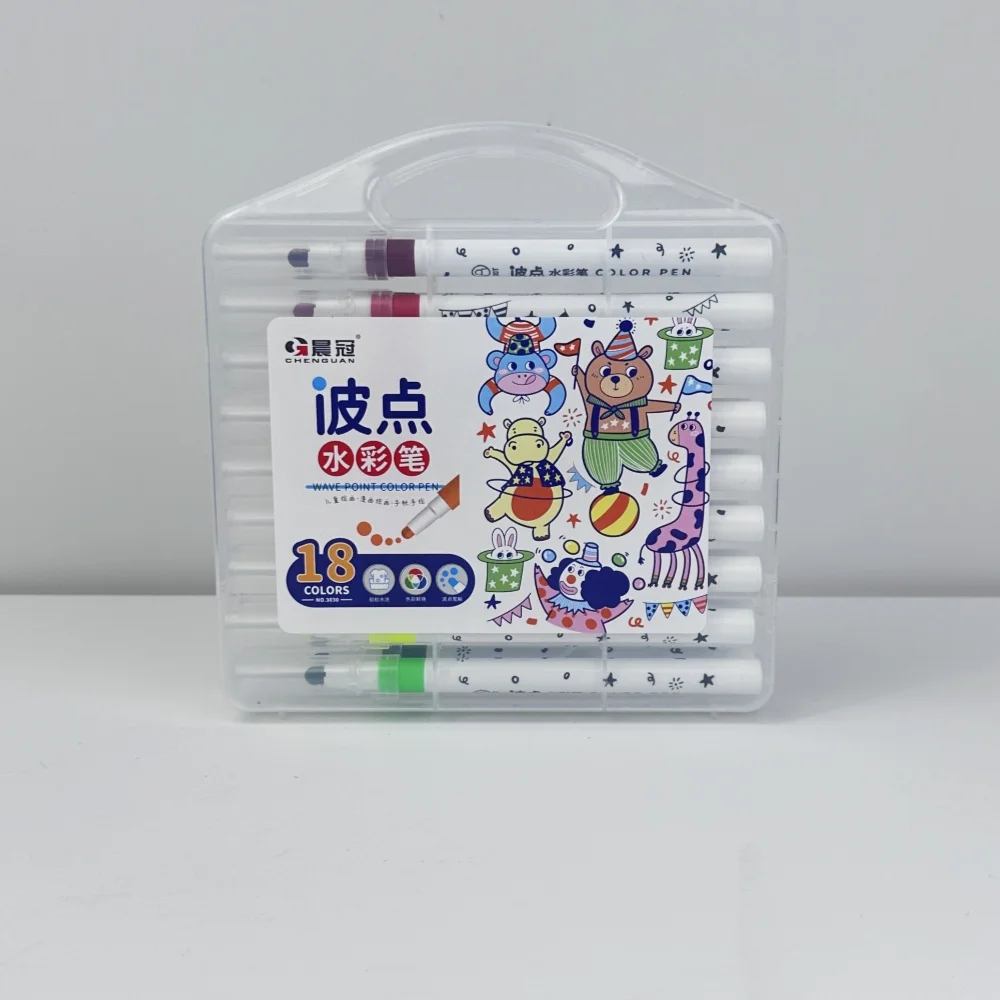 Набор ручных ручек для рисования с героями мультфильмов 3030-18 моющиеся разноцветные ручки волнами 18 шт.