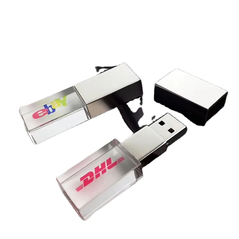 
Hot Selling Creative Crystal Usb 8GB 16GB 32GB USB 2.0 Custom 3D Logo Crystal usb flash drive 