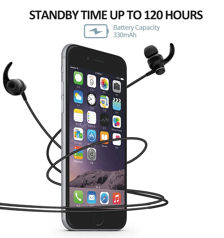 Music time 35 hours QCC3034 in ear wireless neckband earphone BT385 magnetic leather neck band type c headphone support aptx OEM