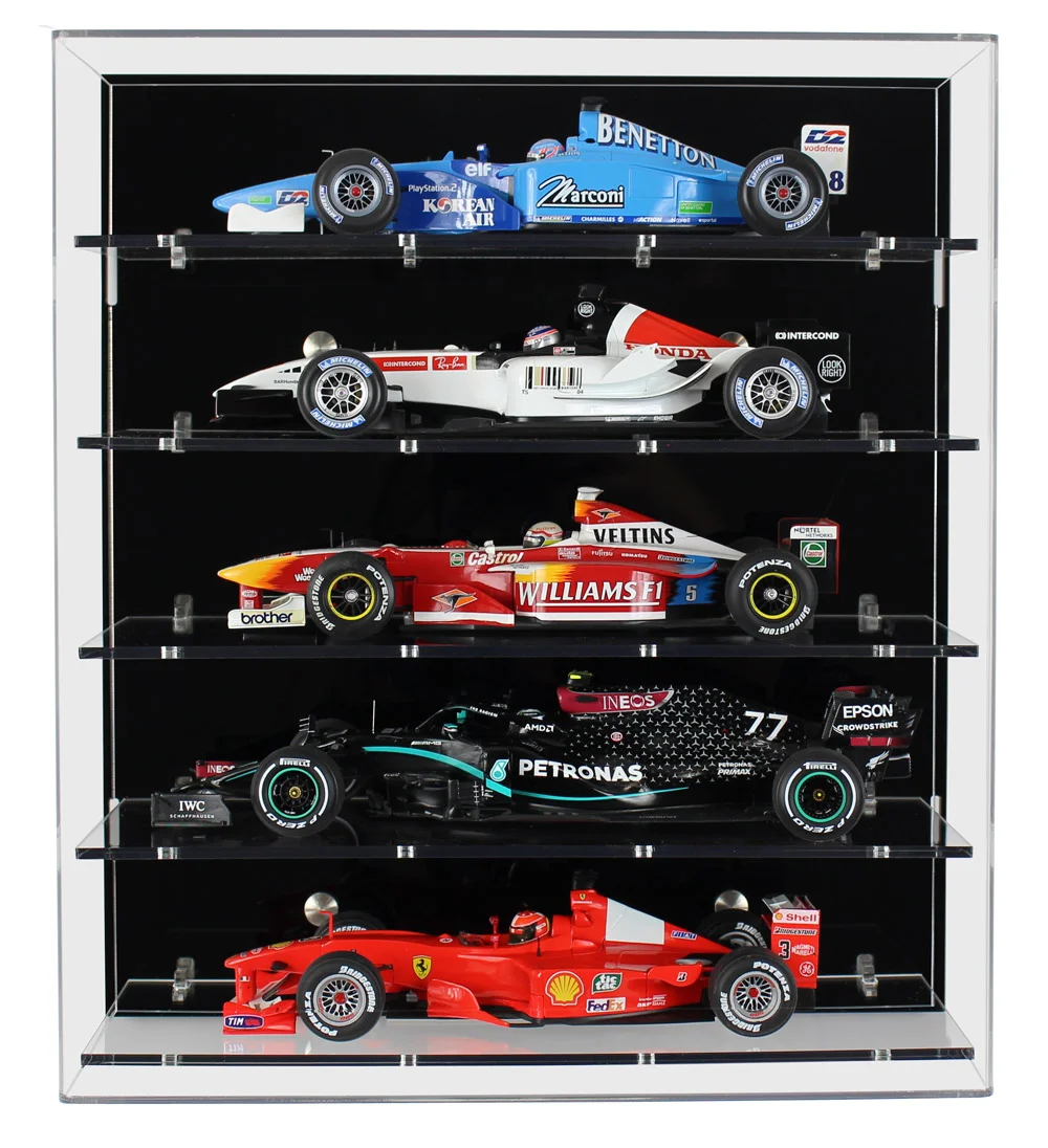 Factory Custom Acrylic Wall Display Shelf Case for Four 1:18 Scale Model Formula One Cars display Cabinets