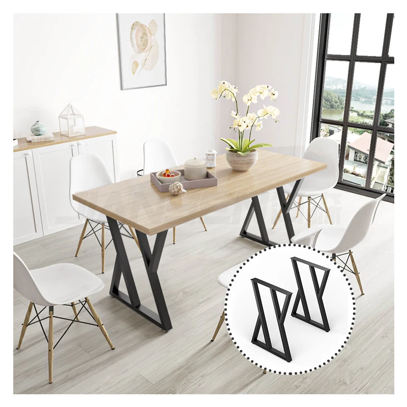 Custom Industrial Restaurant Desk Office Cast Iron Steel Bench Dinning Coffee Dining Furniture Metal Table Legs For Table