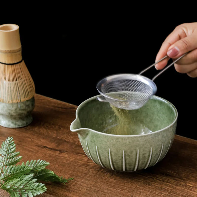 Чайный набор Matcha в японском стиле чайная ложка миска с ртом стоящая Подарочная коробка керамическая