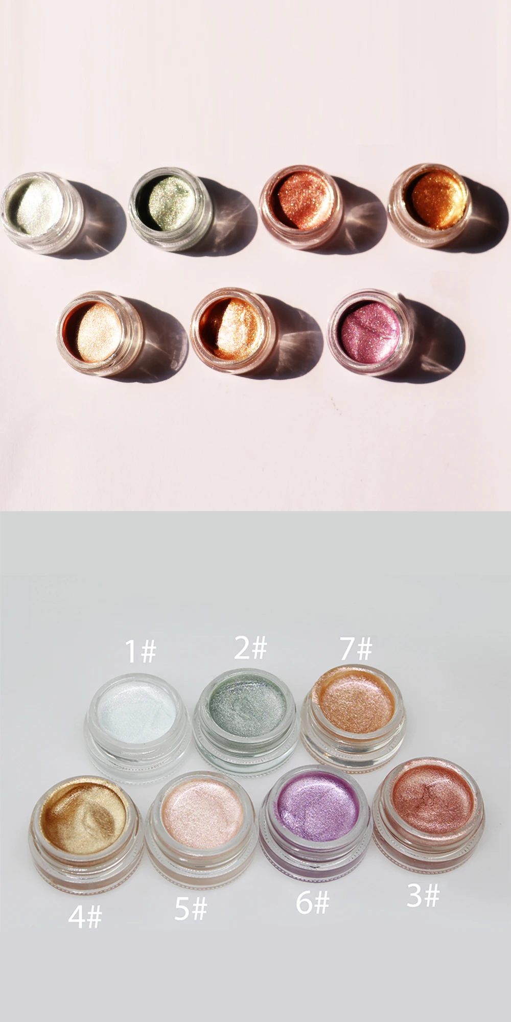 
Face Body Highlighter Jelly Gel Mermaid Eyeshadow Private Label Glow Body Glitter iluminador Gold Liquid Highlighter Jelly 