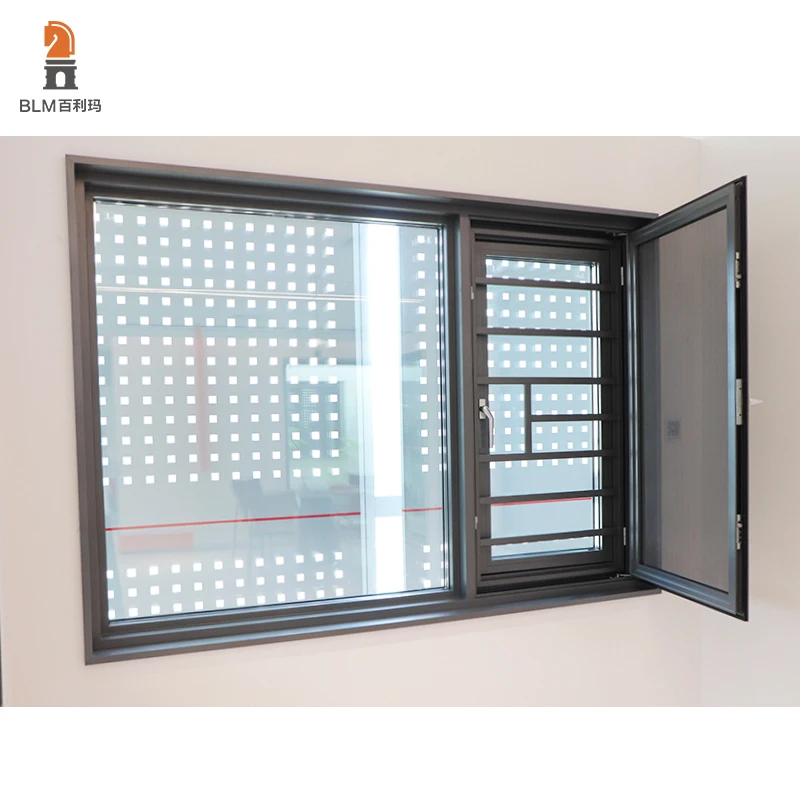 Windproof Double Glazing Aluminum Casement Window Interior Villa Windows Folded Invisible Flyscreen Steel Frame Fixed Open Style