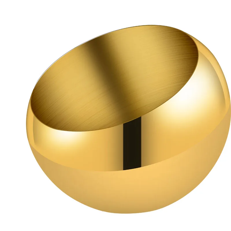 Stainless Steel Slant Sauce Bowl Buffet Seasoning Jar Container Fruit Salad Spherical Bowls Serving Tableware Bowl With Lid