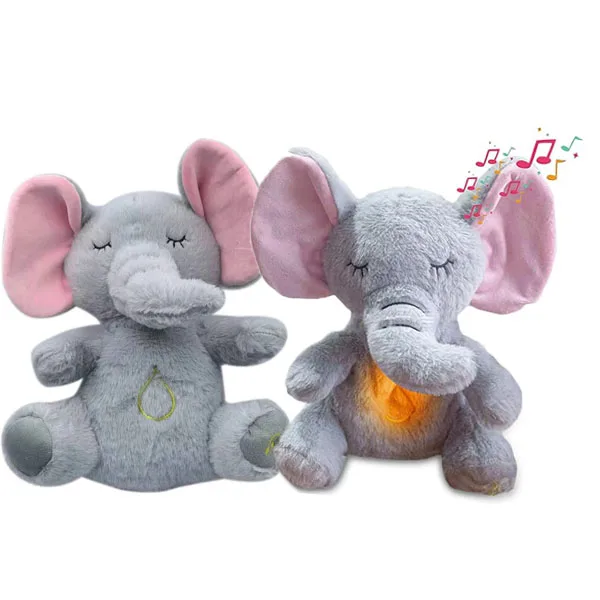Hot selling cute breathing glowing musical koala soothing plush toy baby sleeping artifact sleeping doll
