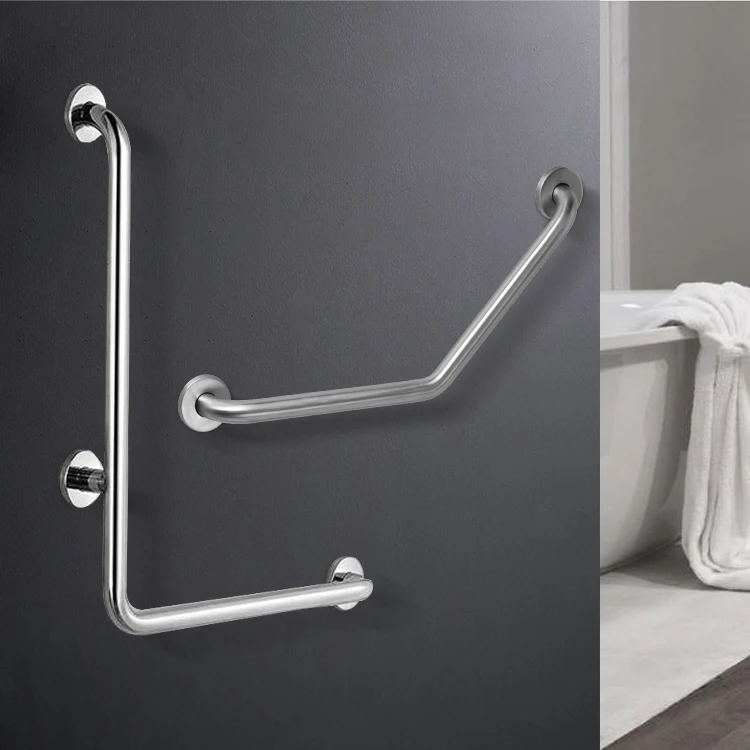 Wall Mount Bathroom Balance Handle Bar Safety Shower Handrail Grab Rail with soap rack 304 Stainless Steel Handicap Grab Bars