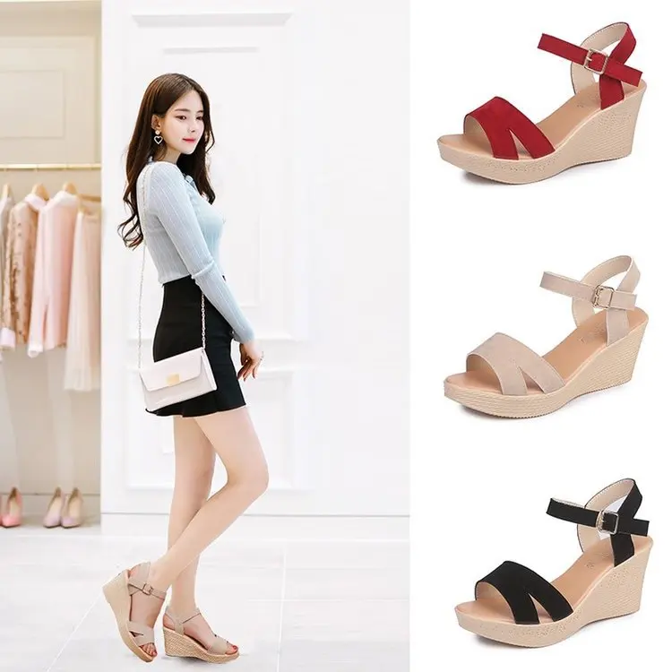 Женские сандалии на платформе or11366h босоножки высоком каблуке танкетке с пряжкой гладиаторы лето