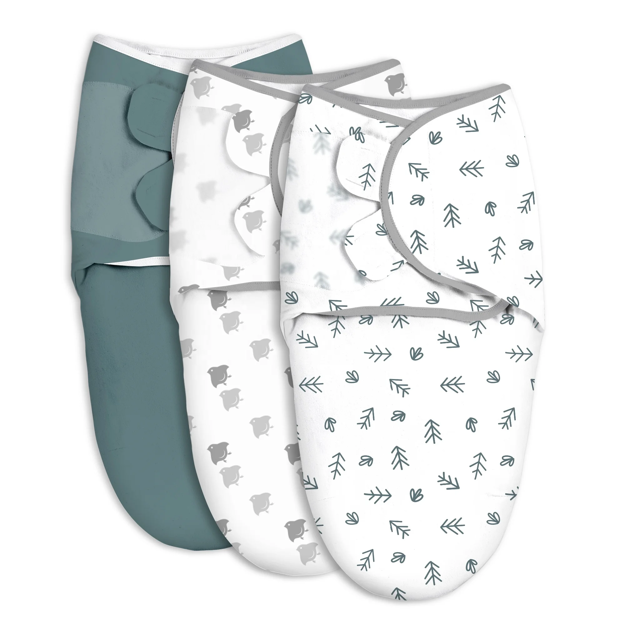 Bird printing baby swaddle blankets easy adjustable 3 pack infant sleep sack wrap newborn babies