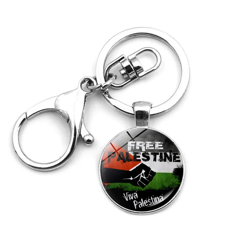New Metal Country Flag Keychains Zinc Alloy Palestine Flag Keychain Promotion Gift