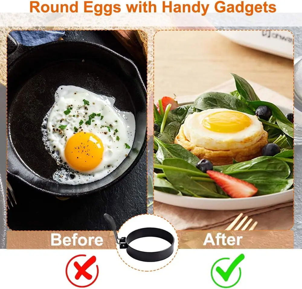 Best Sale Egg Rings Muffins Pancake Griddle Round Pancake Mold Non Stick Cooking Egg Ring for Muffins Cooking Griddle