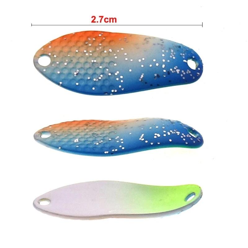 1.7g 27mm Pink UV Trout Fishing spoon Lure Single Hook Metal Spoon Lures  Artificial Bait Bass Perch Spinner