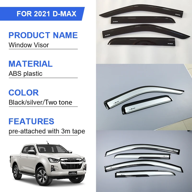 Фабрика высокое качество шин для грузовых автомобилей аксессуары 4x4 грузовик пикап дождь солнцезащитный козырек окон для D-MAX