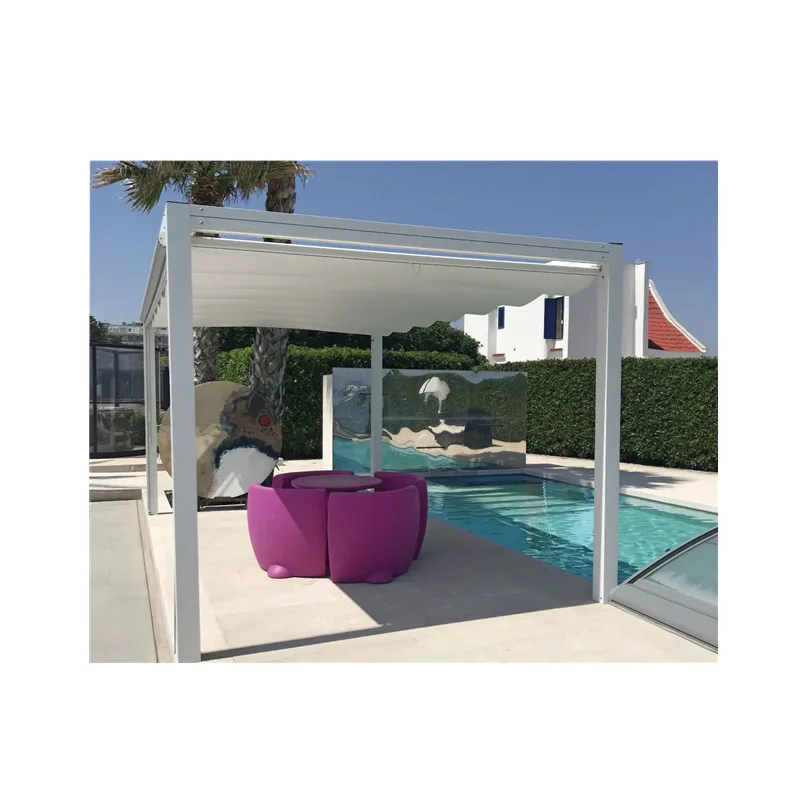 waterproof electric folding awning roof motorized outdoor retractable aluminum pergola shades