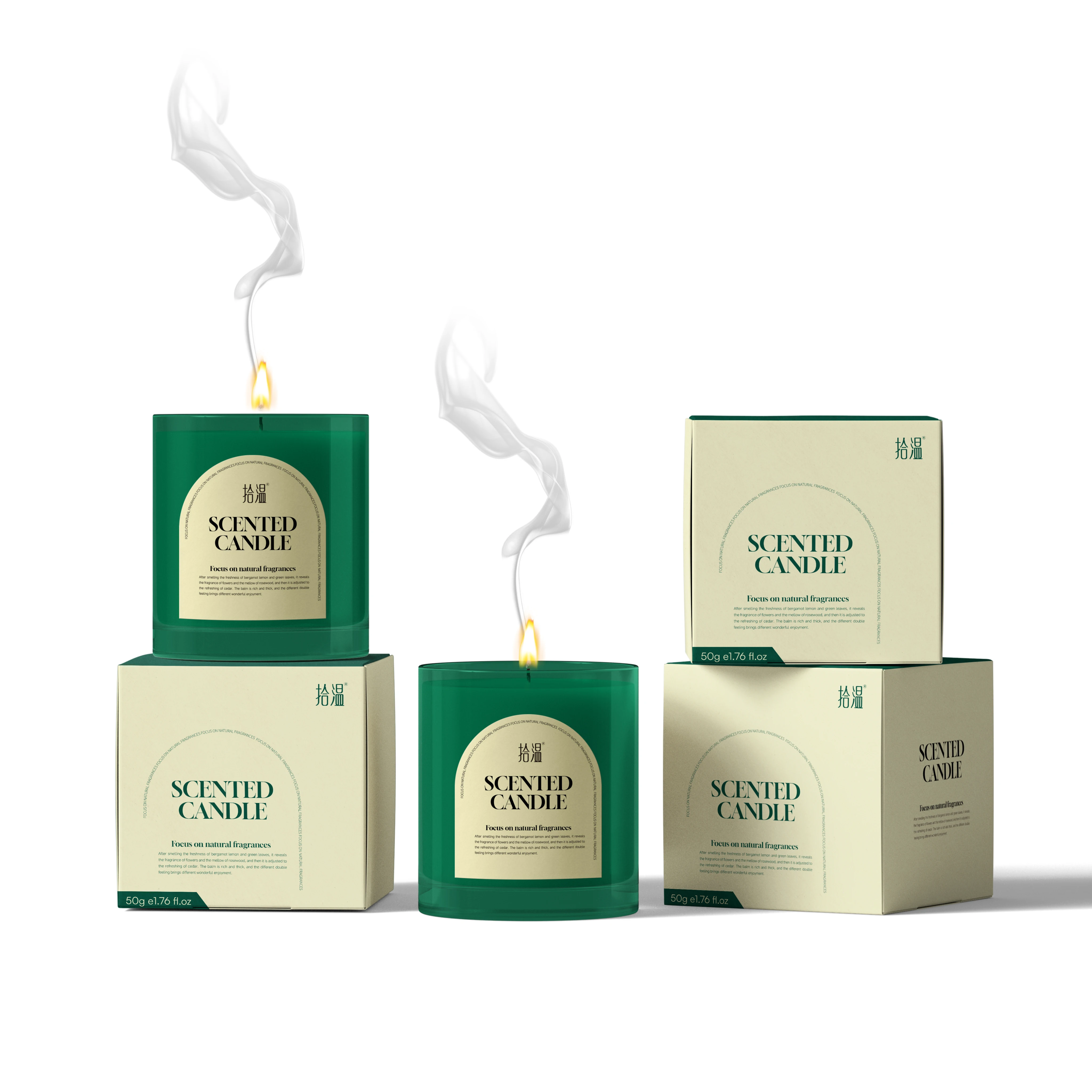 2024 Customized Classic Fine Glass Filled Natural Soy Wax Cotton Core Aroma Candle