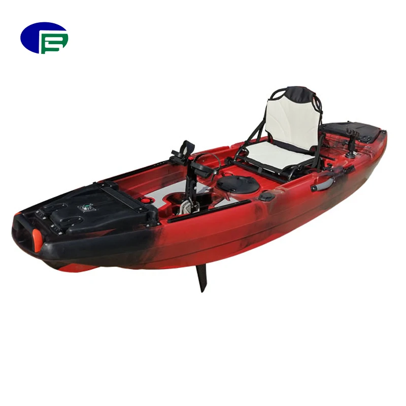 Newly 10ft tandem sea angler sit on top fishing kayak rowing boat with foot pedal
