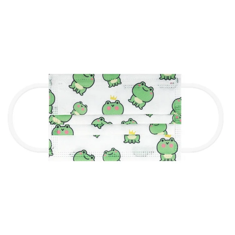 Fast delivery medical bacteria-proof disposable soft lovely frog pattern kids face mask