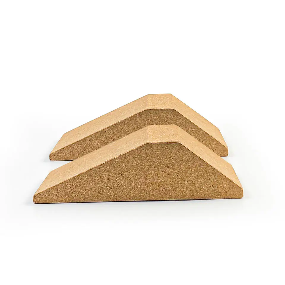 2PCS Cork Squat Wedge Block Non-Slip Squat Ramp Calf Raise Block Squat Platform Slant Board for Weightlifting