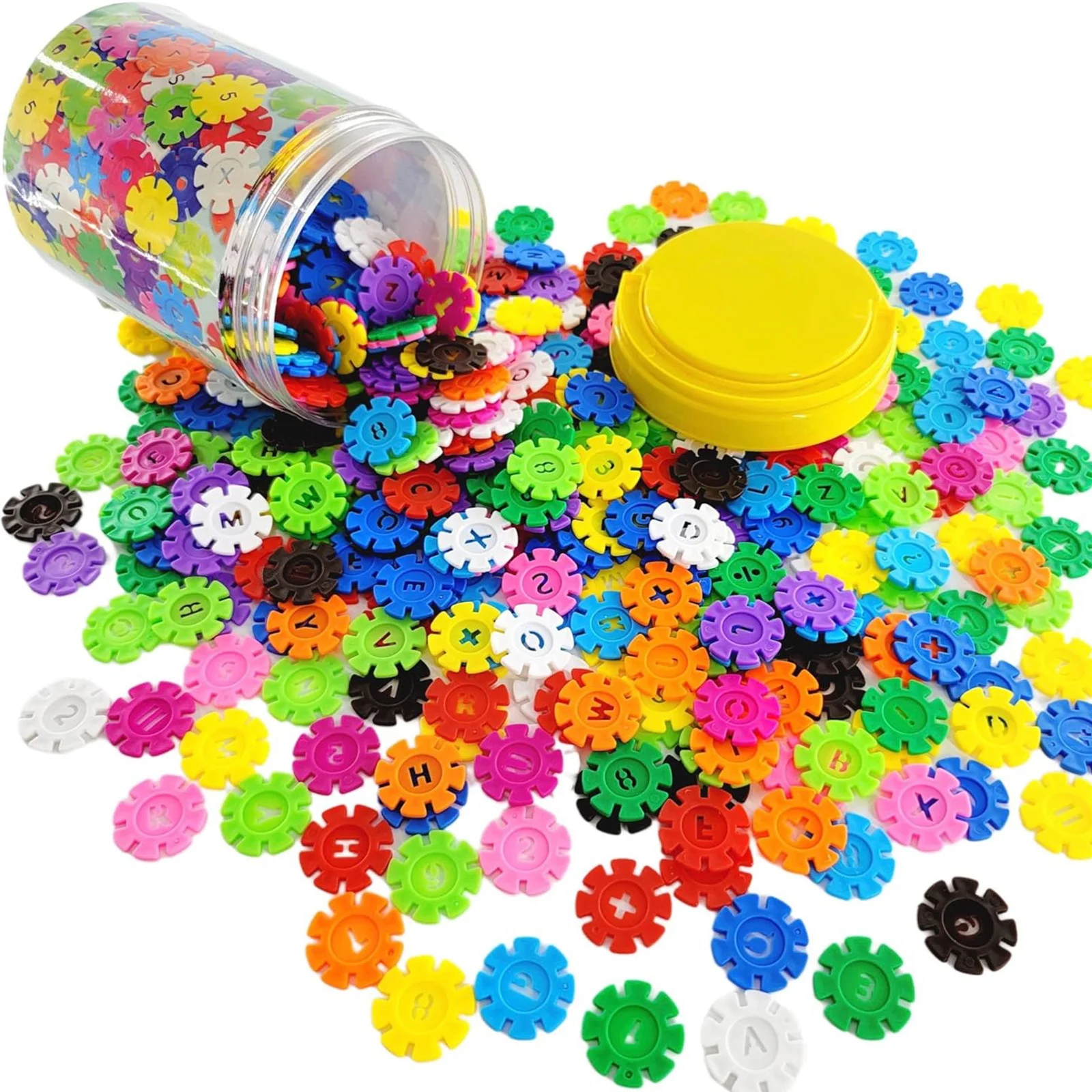 Wholesale 100pcs Educational 32mm round Barrel Snowflake Building Blocks Intelligence Kids Toys for DIY Models and Gifts