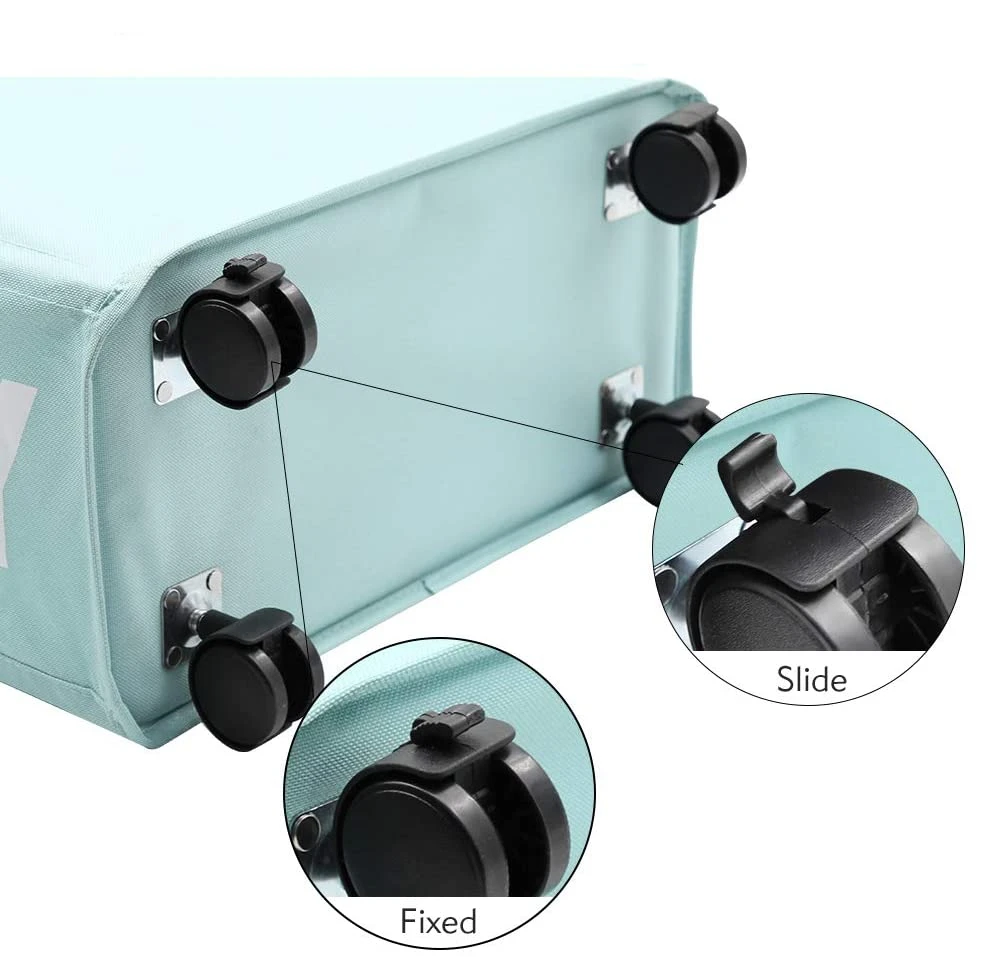 Household Double Easily Transport Foldable  Dirty Laundry Basket Hamper with Wheels Dirty Laundry Basket