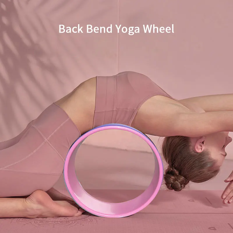 Pilates Ring Circle Yoga Wheel Cork Magic Power Ring Pilates Set Resistance Ring Copper Wheel Prop Roller Purple For Back Pain