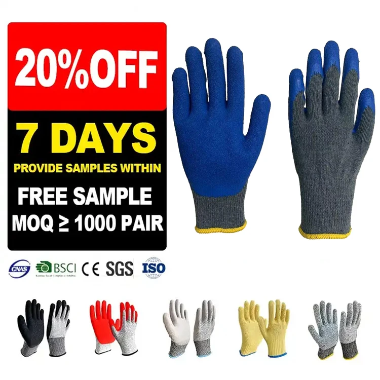 SunnyHope High Quality Garden Gloves Anti-Cut and Anti-Static Protective Gear for Workers Latex Nylon Polyester Knitted