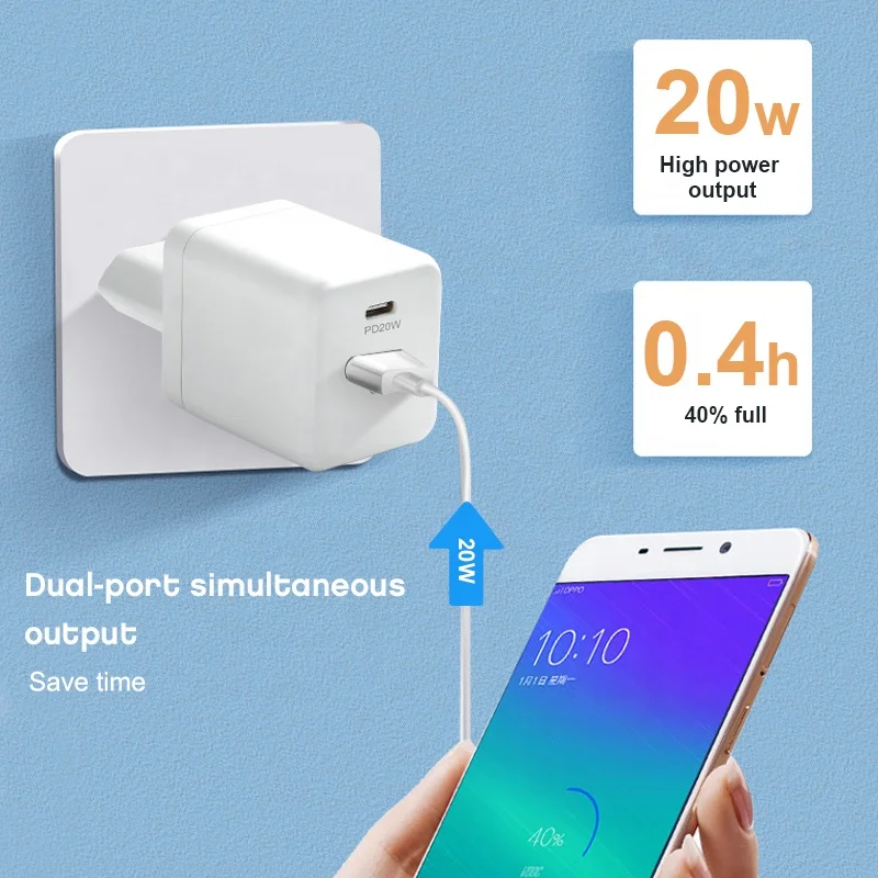 Mini GaN 20W USB C Charger Quick Charge 4.0 3.0 PD3.0 Fast USB Charger For iPhone 13 12 11 8 Pro Max laptop Macbook