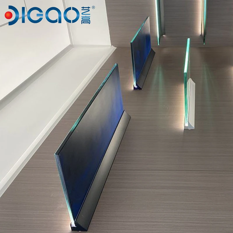 Stainless steel  window glass frameless balustrade railing clamp led strip light aluminum u shape channel system profie