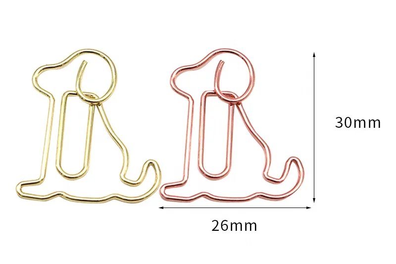 Factory Wholesale Cute Dog Animal Shaped Metal Paper Clips Office Stationery