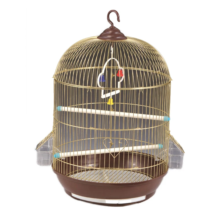 Best Small Parrot Canaries Pearl Birds Metal Pet Wire Feeding Cage in China for Indoor Outdoor Travel with Hook Loop Tray Feeder